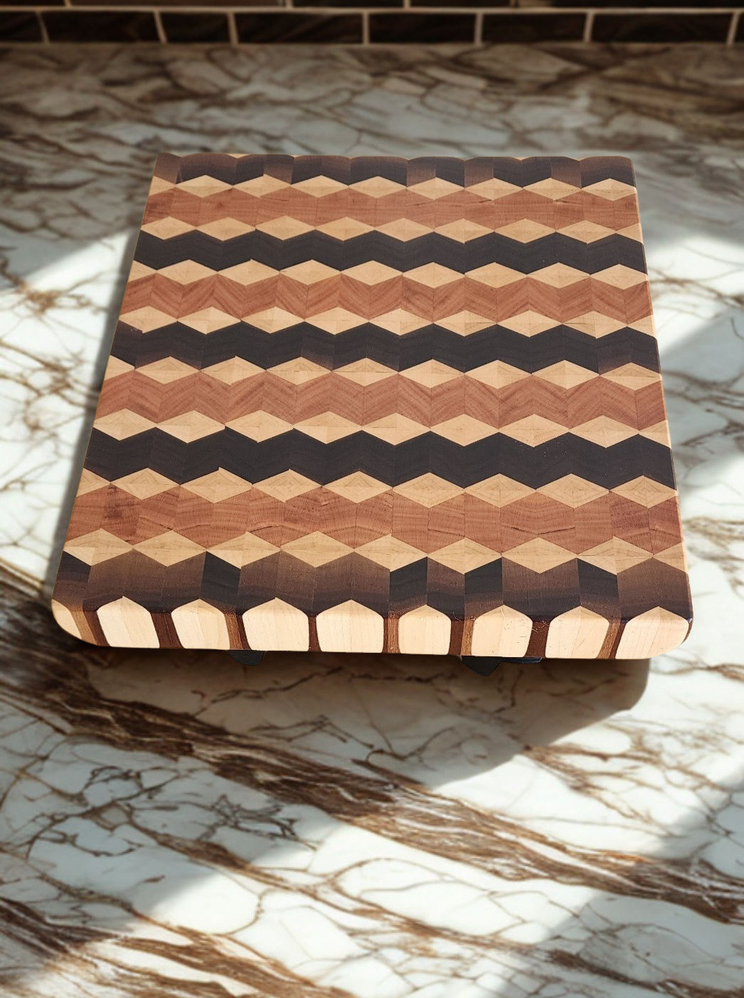 3D Cube End Grain Art